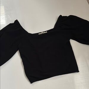 Black puff sleeve shirt